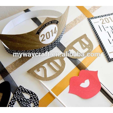 fancy design 2015 various shapes die cut paper cupcake topper sprinkled with glitter powder